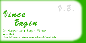 vince bagin business card